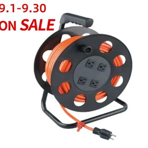 Factory 100FT Foot Extension Cord Reel with 4-Outlets and Circuit Breaker extension cord reel extension cord