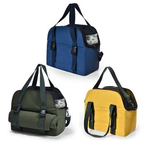 Wholesales Pet Bag Waterproof Luxury Waterproof Fabric Breathable Mesh Pet Shoulder Carrier Bag For Cat Dog Outside Travel
