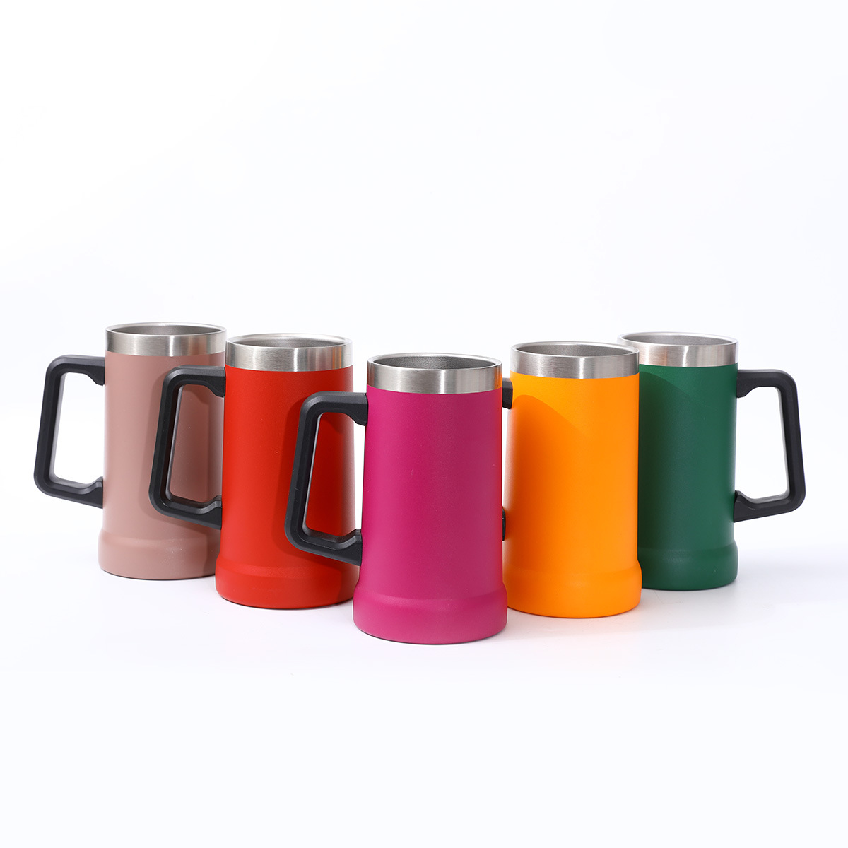 Yiwu Zhuotong Electronic Technology Co., Ltd. Custom logo 24oz 709 ml 304 stainless steel beer tumbler cup with handle take away classic mugs
