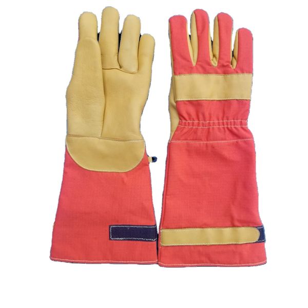 Manufacturer Working Gloves Safety Cuff Cowhide Leather Reinforced Palm  and Thumb Leather welding Gloves Heat Resistant gloves