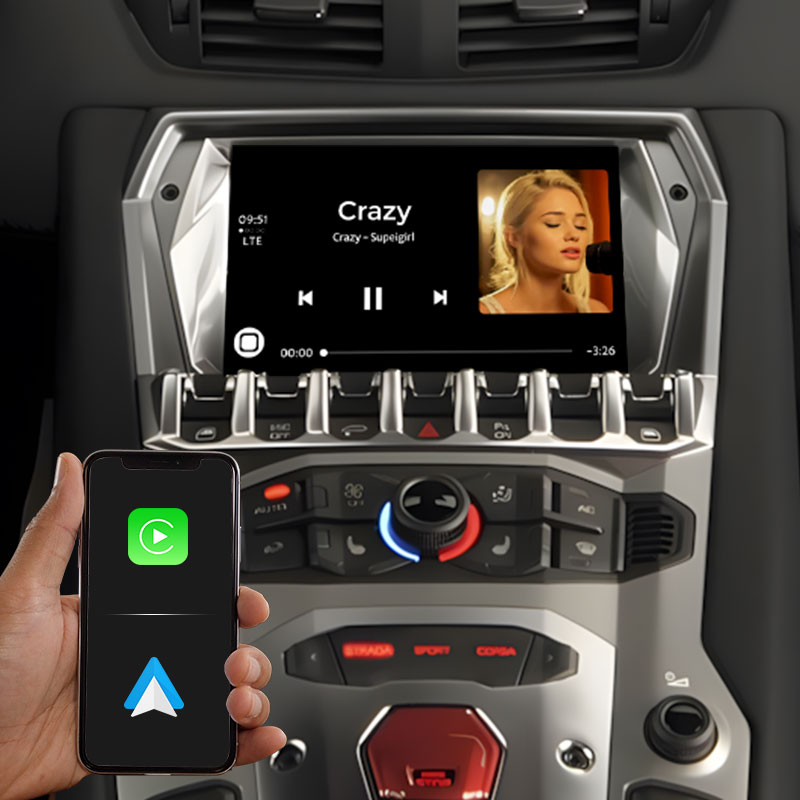 Guangzhou Roadpassion Electronics Technology Co., Ltd. Wireless CarPlay Box Adapter Module Retrofit For Lamborghini Aventador 2013-2016 7'' Wireless Android Auto Interface Kits
