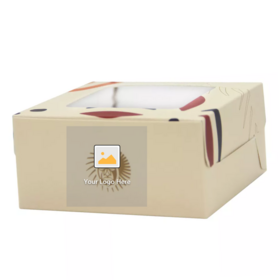 Bakery Supplies Individual Pastry Boxes Kraft Dessert Containers brownie box with window for Muffins Treats biscuit Mini Pies
