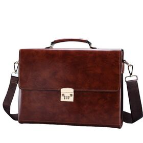 Hot Selling Office Business PU Leather Briefcase Bag For Men High Quality Portable Password Lock Handle Laptop Bags
