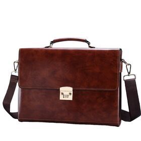Hot Selling Office Business PU Leather Briefcase Bag For Men High Quality Portable Password Lock Handle Laptop Bags
