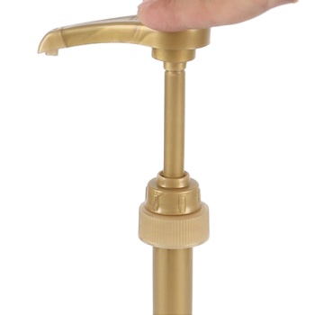 Multi purpose gold plastic food pump head bottle syrup pump dispenser for fruit juice liquid honey