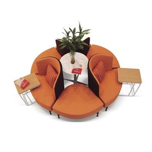 China Manufacturers Supply Wooden Hotel Round Sofa Center Tablel Furniture Lobby Set Colorful Hotel Sofa Chair for Hote
