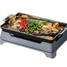 New Factory Stable Aluminum Alloy Grilled Fish Plate Dish Indoor Roasting Pan Easy to Clean BBQ Grill Stove For Restaurant