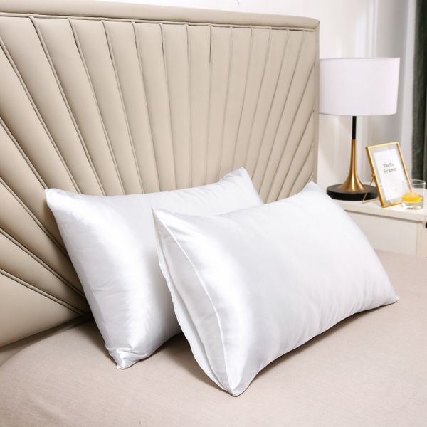 Manufacturer Custom Design LOGO Satin Polyester Pillowcase Pillow Case Cover for Hair and Skin