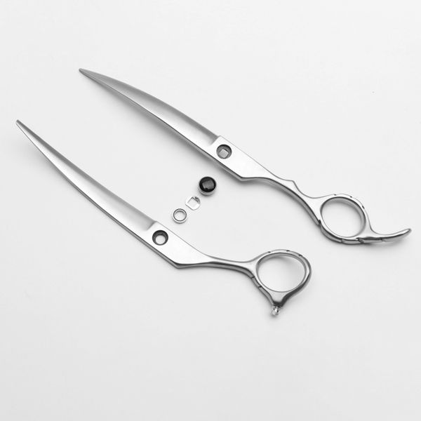 Tops pet product curved pet grooming shears with ball bearing dog grooming curved scissors