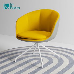 Shell Shape Armchair Mold Foam Chair Upholstered Contract Furniture Project Leisure Chair with Metal Base