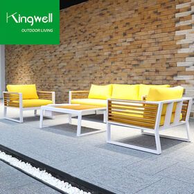 All weather Luxury teak Patio Garden Outdoor furniture restaurant Hotel Solid Wood sofa set furniture