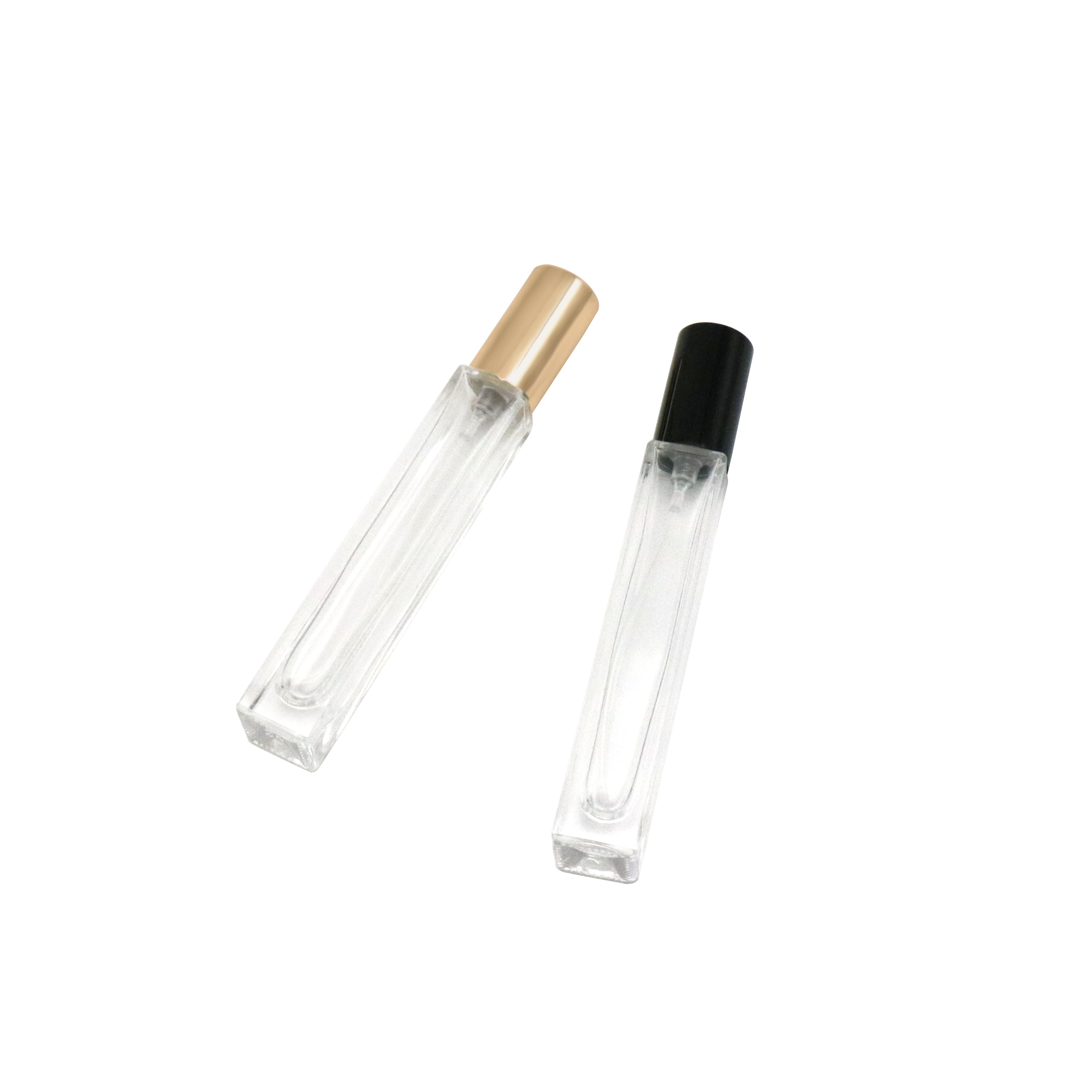 Travel Size Mini Empty Square Clear Glass Spray Bottle Packaging with Cap