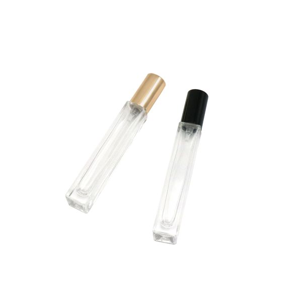 Travel Size Mini Empty Square Clear Glass Spray Bottle Packaging with Cap