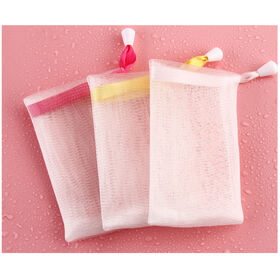 Handmade Soap Bubble Foam Net Drawstring pp mesh bag