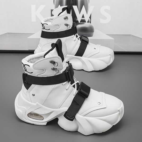 39-44 2024 New Breathable Thick Sole High Top Shoes Motorcycle Boots Men's High Rise Work Boots