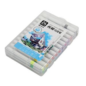 Bullet Tip Drawing Art Markers 24 Colors Acrylic Waterborne Ink School Stationery Supplies Acrylic Paint Marker Pens Set