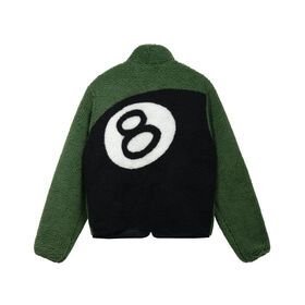 New Trending Design Top Manufacturer 8 Ball Sherpa Fleece Jacket Custom Logo Hot Selling Customized Jackets