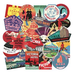 56Pcs Retro Travel Hotel Landscape Graffiti Sticker For Notebook Skateboard Luggage Laptop Bottle Car Bike Decor Stickers