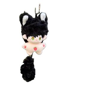 Customized plush small doll cartoon toy keychain gift mini 10cm cotton kpop mini doll keychain toy
