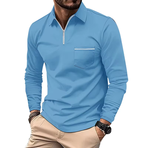 Custom Stand Collar Gym 1/4 Zip Quarter Pullover Quick Dry Tshirts Golf Shirts Sportswear Long Sleeves Men's Jogging Shirts