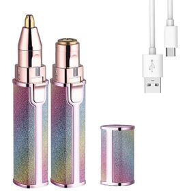 Electric Eyebrow Trimmer with LED Eyebrow Hair Remover 2 in 1 USB Rechargeable Painless Hair Remover Tool for Eyebrow Nose Face