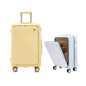 2024 Hot selling abs 24" inch hard shell large travel suitcase custom front open pocket luggage suitcase