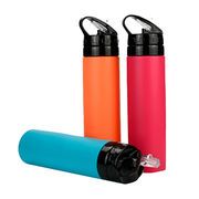 Silicone sports water bottle, green 100% food-grade