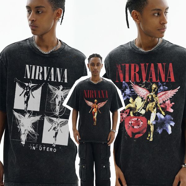 Wholesale 100%Cotton T Shirt For Men Acid Wash Vintage t shirte Unisex Oversized 260G heavy men t shirt Printed men's t-shirt