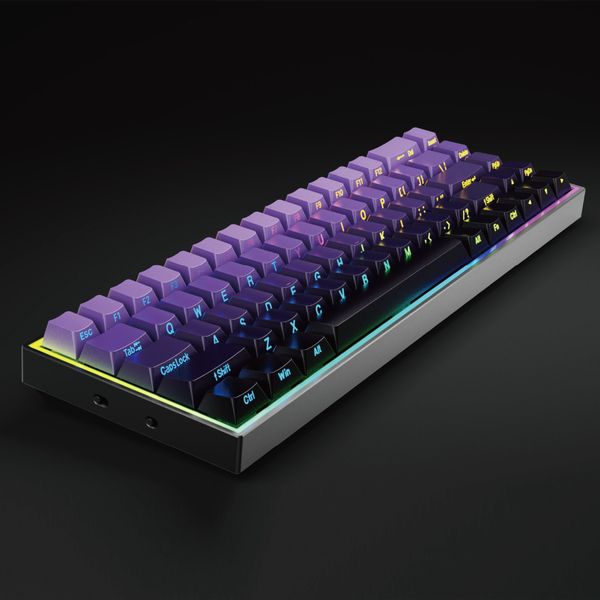 Hot swappable 68 Keys Gaming Keyboard Custom Gateron CHERRY Creamy Brown Axis PBT Keycaps RGB 65% Wireless Mechanical Keyboard
