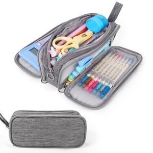 Custom Capacity Pencil Case Large Pencil Bag Pouch High Storage Pen Case Marker Canvas Stationery Bag