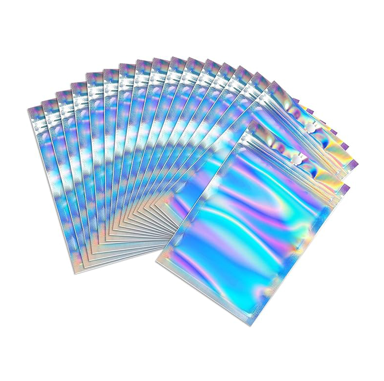 Xiamen Osloo Tech Co., Ltd. Factory Wholesale Resealable Stand Up Pouch Foil Holographic Mylar Bags for Packaging