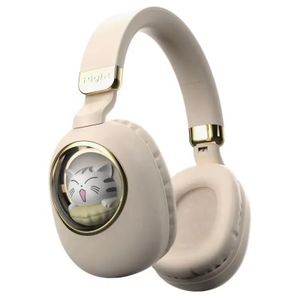 Wholesale Oem Cat Design Wireless Headsets Cute Led Foldable Over Ear Blue tooth Headphone for kids