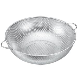 11 inch Stainless Steel Mini Punching Colander Household Kitchen Food Strainers Fruit Vegetable Washing Basket Drainer