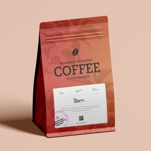 Custom Printed Stand Up 8 Side Sealed Flat Bottom Coffee Bean Pouch 500G 12Oz Coffee Bag Packaging With Logo Design Valve Zipper