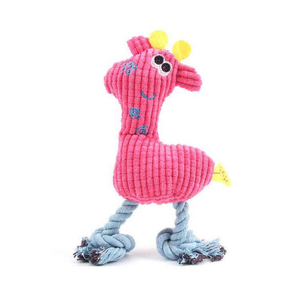 Hot-selling Wholesale Deer Animal Plush Stuffed Interactive Rope Toys Doll Customized New Pet Chewing  Squeaky Training Toys