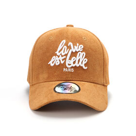 Atlantis Industry Group Co., Limited Suede Baseball Cap Men Women six panel Curved bill 6 panel golf caps custom embroidery LVB PARIS Ginger OEM