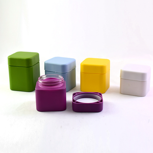 Low Profit Airtight Clear Trapezoid/Square Shaped Jar Flower Packaging 6oz 8oz 16oz Child Resistant Glass Jar Glass Packaging