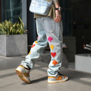 SKYKINGDOM wholesale jeans pants men light blue mens wide leg jeans embroidery mens jeans straight