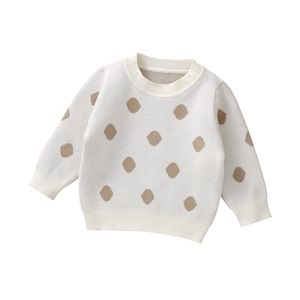 Winter mimixiong Jacquard Polka Dot Baby Sweaters Top Kids Clothing Long Sleeve Newborn Pullovers Baby Clothes