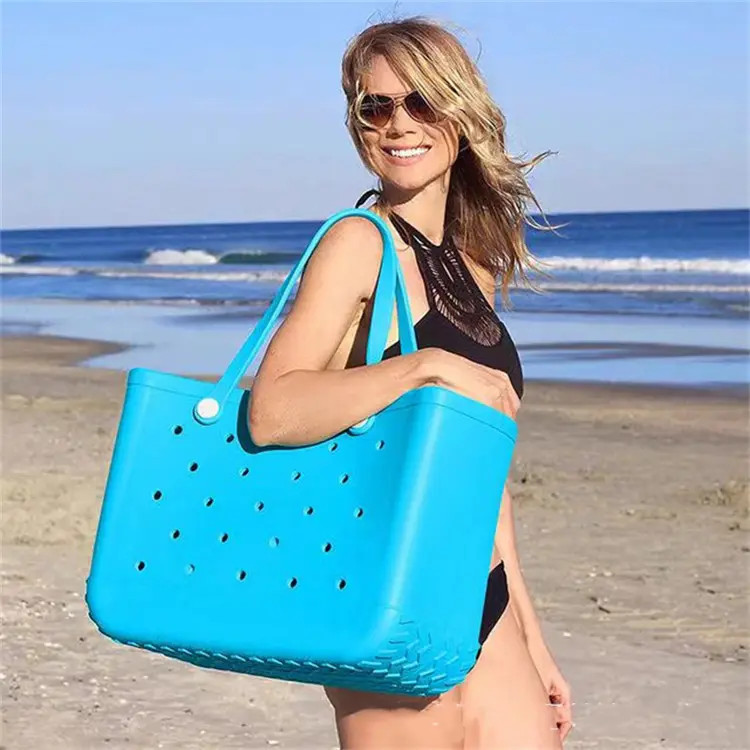 Suzhou Yunzhuo New Material Technology Co., Ltd. Custom Quality Upgrade Beach Bag Summer Eva Eco-friendly Reusable Basket Tote Swimming Gym Bag Bogg Bag Large Beach Tote Sale