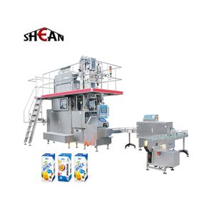 Automatic Milk Mango Pear orange pineapple Juice Processing Line Aseptic Brick Carton Filling Machine