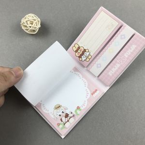 Office Supplies Note Pad Portable Die Cut Sticky Notes Folder Fancy Notebook with Sticky Note, Colorful Cute Notebook Korea CMYK