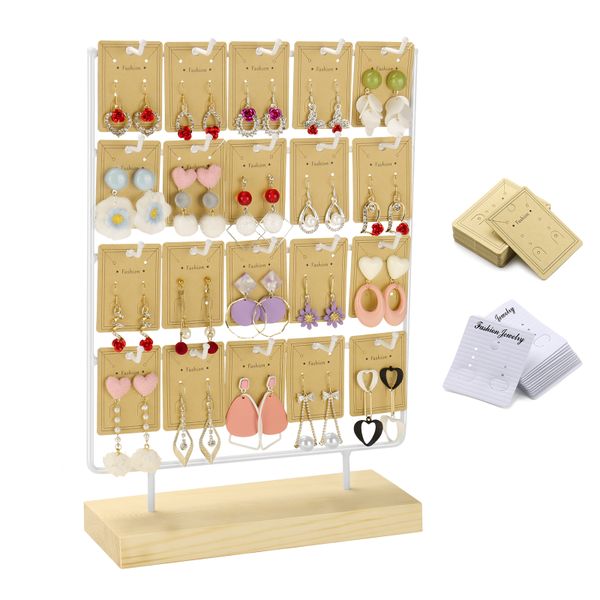 Iron Jewelry Rack Cardboard Display Hanging Rack Bracelet Solid Wood Jewelry Display Stand Earrings Storage Rack