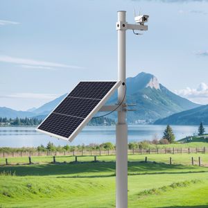 Pole Mount Smart CCTV Camera with 100W Solar Kit 12V Mini Solar Power System 60ah Lithium Battery PWM Controller for Outdoor Use