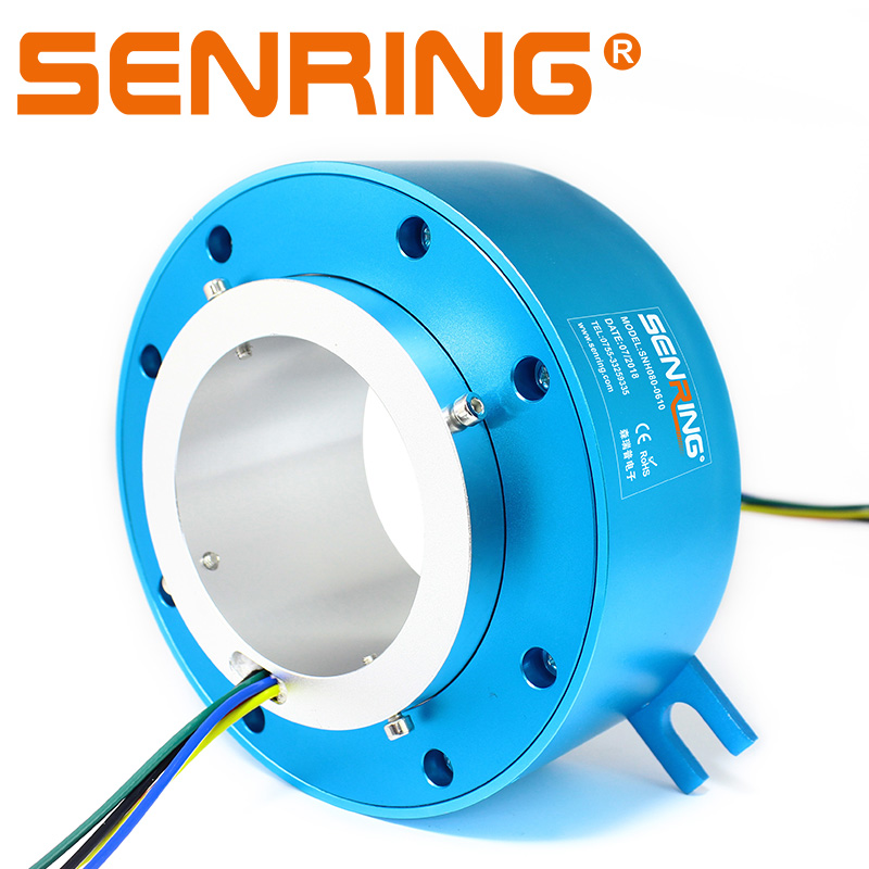 Senring Hollow Shaft Slip Rings 70mm Rotating Electrical Connector Through bore slipring 6wires