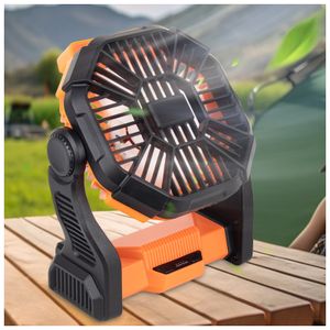 USB Rechargeable Portable Fan 6-Inch with Power Bank Function and Adjustable Speed for Camping