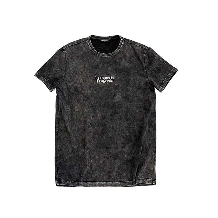 Customize LOGO Top quality cotton acid wash t-shirt oversized retro mineral wash tshirt