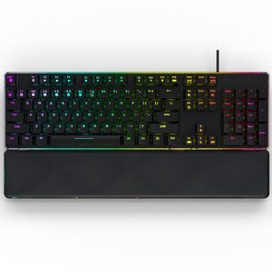 Factory direct full-color luminous floating 104 keyboard with hand rest comfortable game experience full of mechanical keyboard.