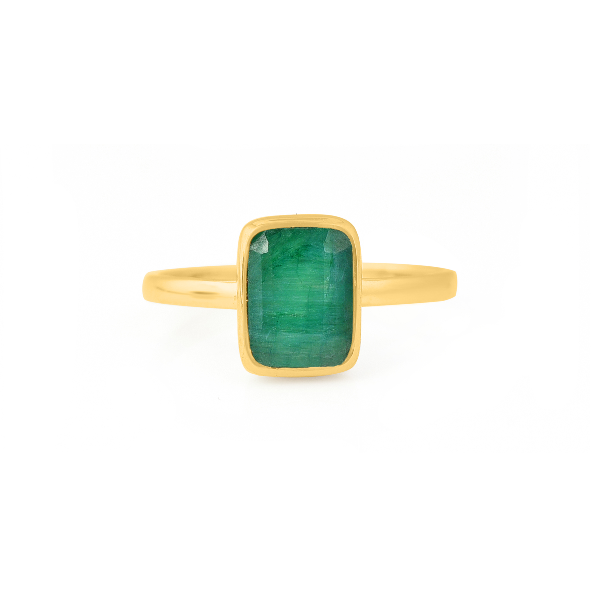 925 Sterling Silver Vintage Style Emerald  Gemstone Rings Unisex square Cut Wedding Engagement Anniversary Party Silver Jewelry