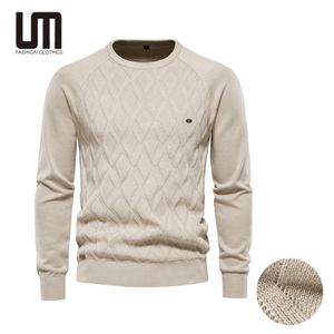 Liu Ming Clearance Sales High Quality Winter Men Clothing Warm Solid Color O Neck Long Sleeve Knitted Pullover Sweaters